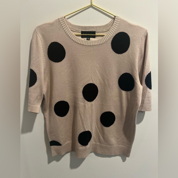 Premise Womans Polka Dot Short Sleeve Sweater Large - Picture 1 of 6